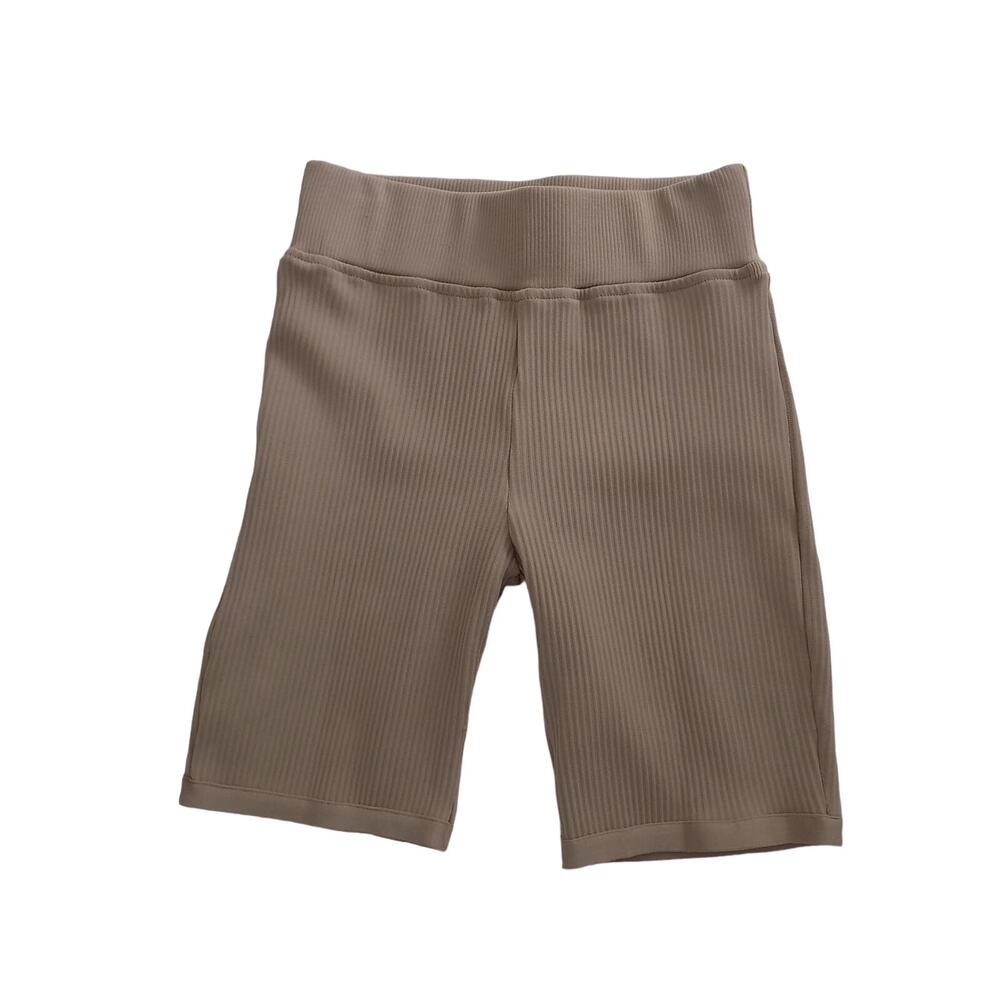 Melrose With Love tan ribbed knit bermuda shorts size Large NWT